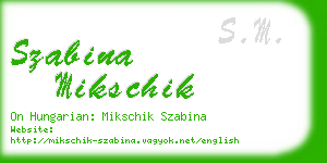 szabina mikschik business card
